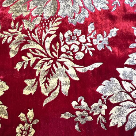 Erin London Velvet Brocade Jacket Womens XL Red Gold Floral Button Up - Picture 7 of 7